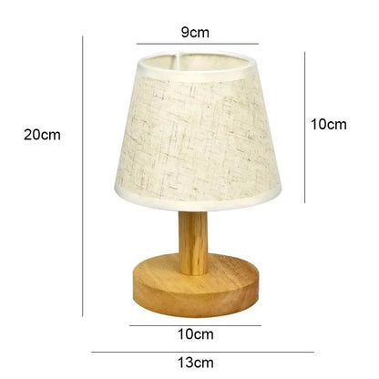Petite Lampe de Chevet en Bambou et Tissu