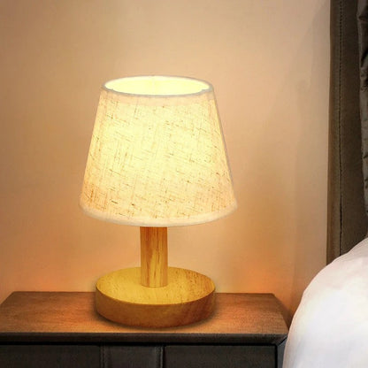 Petite Lampe de Chevet en Bambou et Tissu