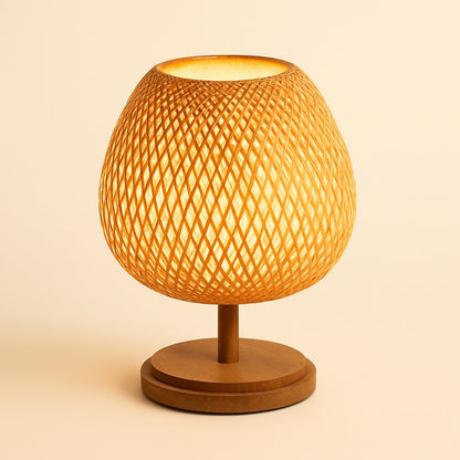 Lampe de Chevet en Rotin Tissé à la Main – Style Bohème