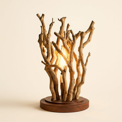 Lampe de Chevet en Bois Flotté Faite à la Main