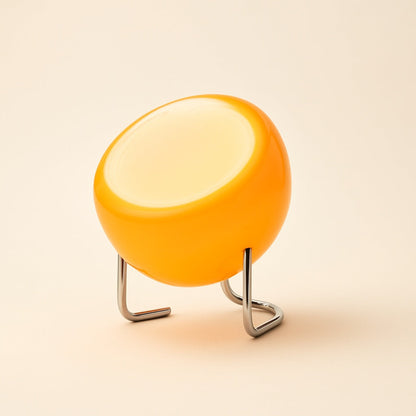 Lampe de Chevet Orange en Métal et Pierre de Verre