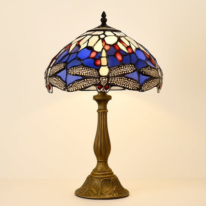 Lampe Tiffany Libellule en Vitrail Artisanal