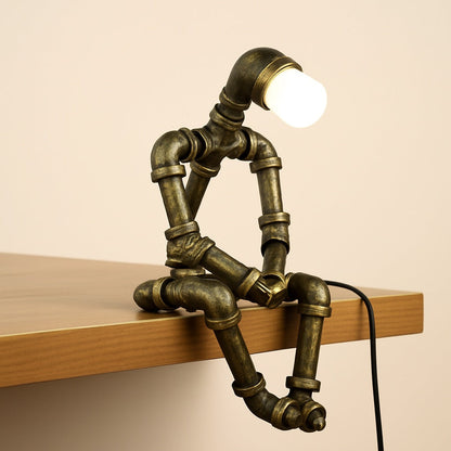 Lampe de chevet en fer forgé style industriel