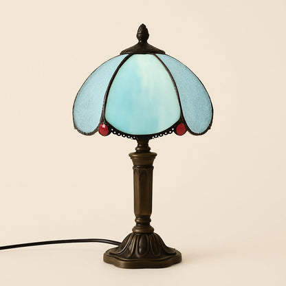Lampe Tiffany Cristal Bleu en Vitrail – Style Vintage
