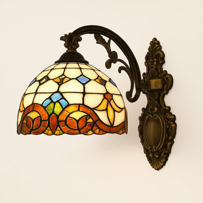 Applique Murale Tiffany Harmonie – Vitrail et Métal Doré