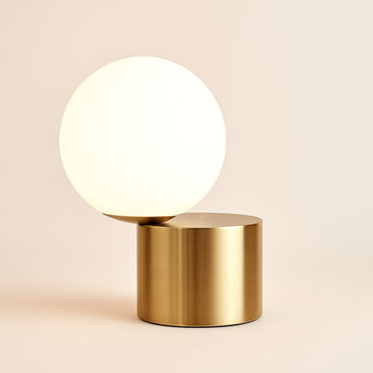 Lampe de Chevet Boule en Verre et Métal Doré