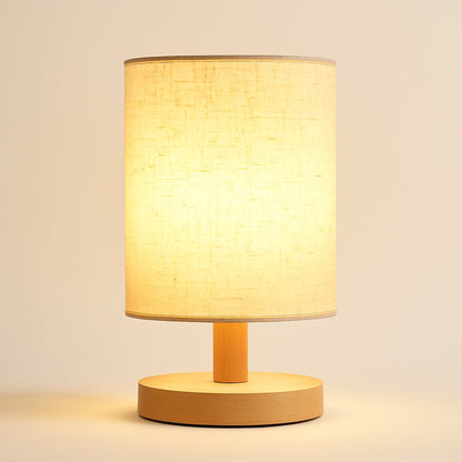 Lampe de Chevet en Bambou et Abat-jour Tissu
