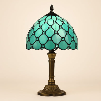 Lampe Tiffany Émeraude en Vitrail – Style Vintage