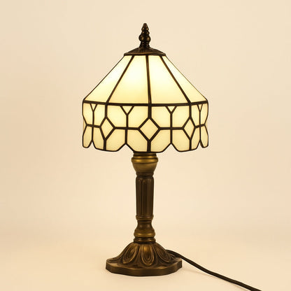Lampe de Chevet Style Tiffany Industriel – Vitrail et Métal