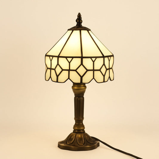Lampe de Chevet Style Tiffany Industriel – Vitrail et Métal