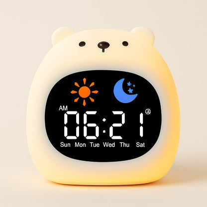 Réveil Veilleuse Enfant avec Sons Apaisants et Lumière RGB