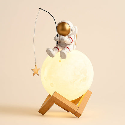 Lampe Humidificateur Astronaute et Lune en Résine