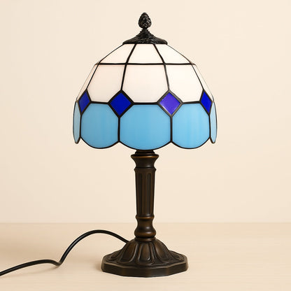 Lampe Tiffany Saphir en Vitrail – Style Vintage