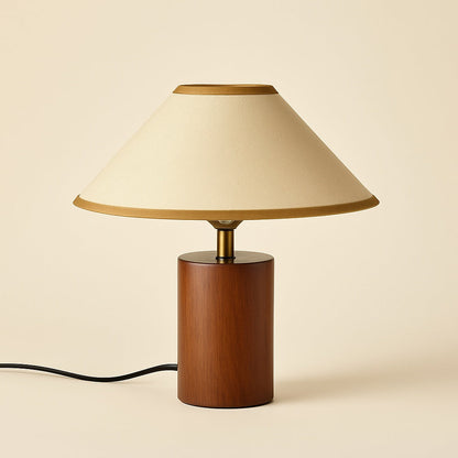 Lampe de chevet en bois et lin, style naturel japonais