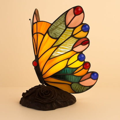 Lampe Tiffany Papillon en Verre et Métal