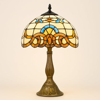 Lampe Tiffany Aurora – Abat-jour en Vitrail Ambré