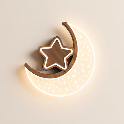 Applique Murale Enfant Lune et Étoiles