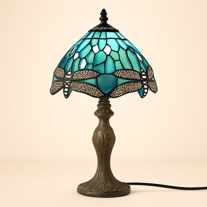 Lampe Tiffany Verte aux Libellules – Style Art Nouveau