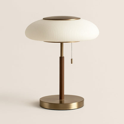 Lampe de chevet vintage en métal et verre – H40 x L30 cm