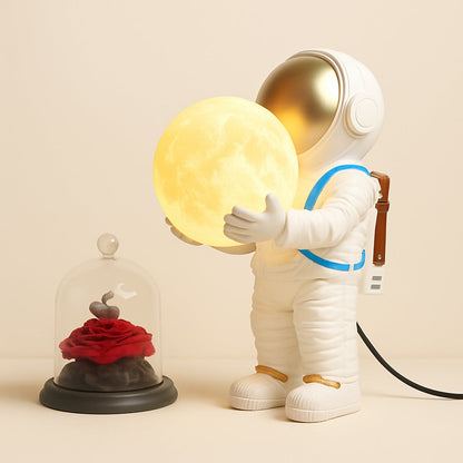 Lampe de chevet astronaute avec lune lumineuse