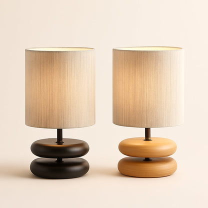 Lampe de Chevet Pied en Bois Massif et Corde de Chanvre