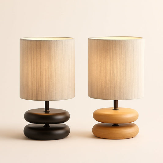 Lampe de Chevet Pied en Bois Massif et Corde de Chanvre