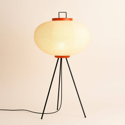 Lampe Japonaise sur Pied en Papier de Riz et Métal