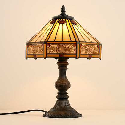 Lampe Tiffany Héritage – Abat-jour Vitrail Géométrique