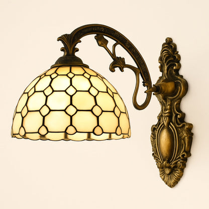 Applique Murale Tiffany Nacre et Or – Lumière Artisanale