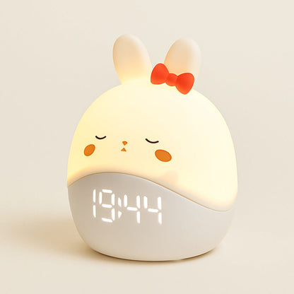 Réveil Veilleuse Lapin pour Enfant – Silicone Doux