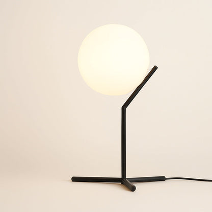 Lampe Boule à Poser Design – Métal et Verre Opalin