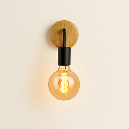 Lampe Murale de Chevet en Bois et Métal Orientable
