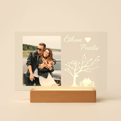 Lampe Personnalisable en Bois et Acrylique – Cadeau Unique