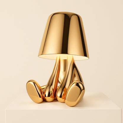 Lampe de Chevet Dorée Design Sculptural