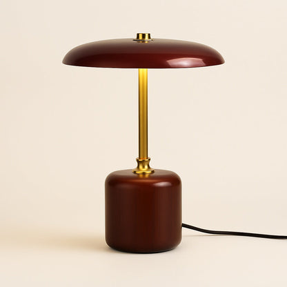 Lampe de chevet rétro en bois, cuivre et verre