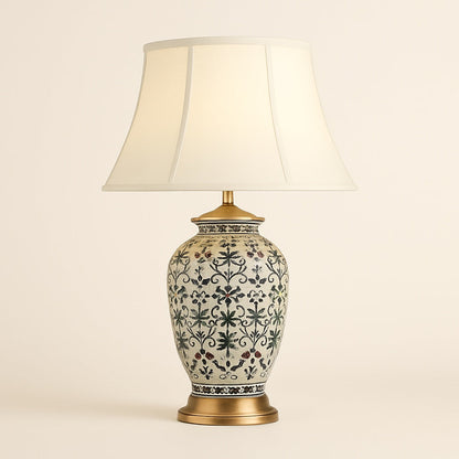 Lampe de chevet Art Déco en céramique peinte à la main