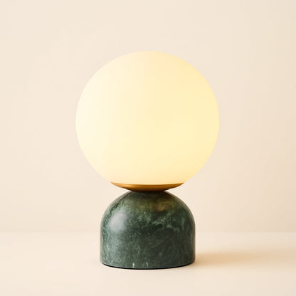 Lampe de chevet en marbre naturel et globe en verre