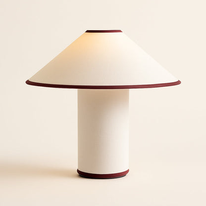 Lampe de table japonaise vintage en métal et tissu
