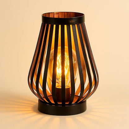 Lampe de Chevet à Pile en Métal Noir et Cuivré