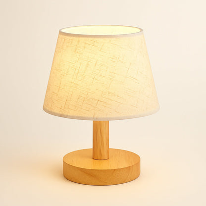 Petite Lampe de Chevet en Bambou et Tissu