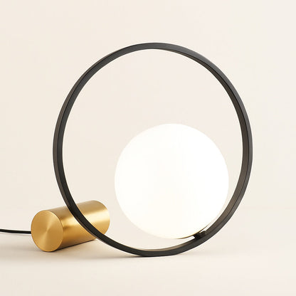 Lampe de chevet minimaliste en métal et verre