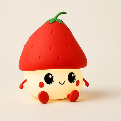 Veilleuse Fraise en Silicone – Lumière Douce pour Enfant