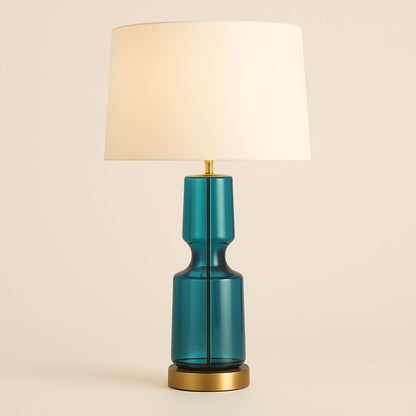 Lampe en verre minimaliste avec abat-jour en tissu