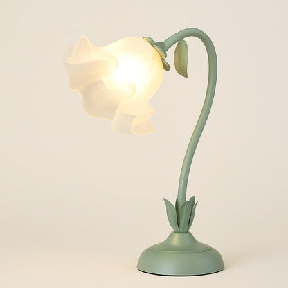 Lampe de Chevet Vert Sauge au Design Floral