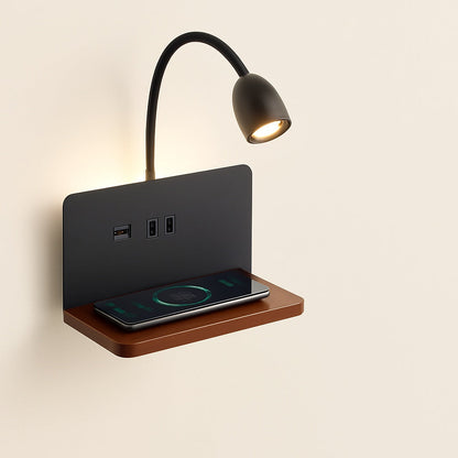 Lampe de Chevet Liseuse avec Recharge Sans Fil et USB