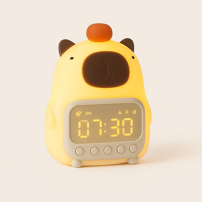 Réveil Veilleuse Enfant Capybara en Silicone