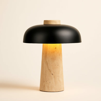Lampe de Chevet en Travertin Naturel et Métal