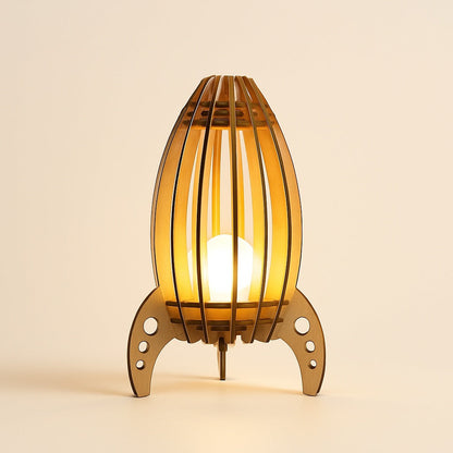Lampe de Chevet Fusée en Bois pour Enfant