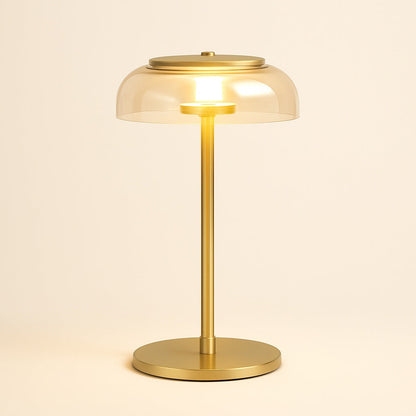 Lampe en Pierre de Verre et Métal Doré
