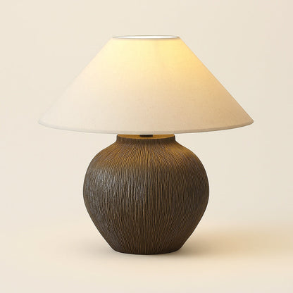 Lampe de Chevet Japonaise en Céramique et Tissu